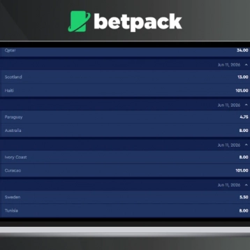 Image with a tablet screen showing the World Cup 2026 group betting stages odds.