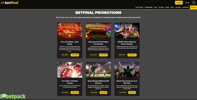 Betfinal Bonus Offers