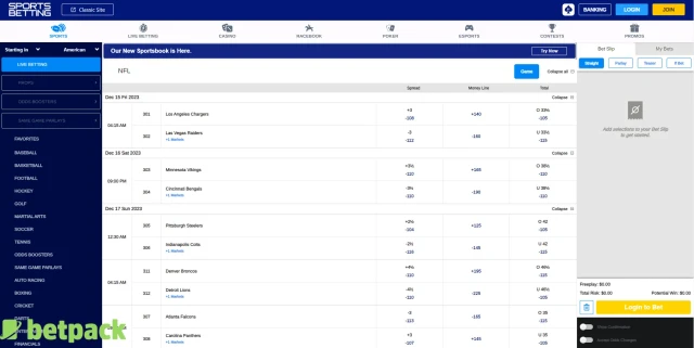 Sportsbetting.ag Sports