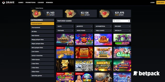 Drake Casino Available Games