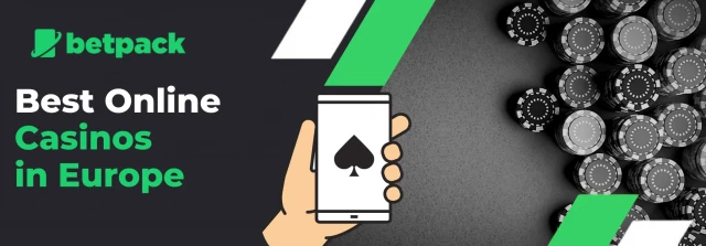 Hand holding a smartphone with a casino game, with the text