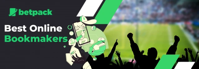 A smartphone with a sports betting app, coins, and cheering fans with the text