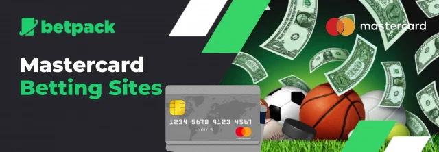Text says Mastercard betting sites,mastercard logo and mastercard credit card with football,basketball and money