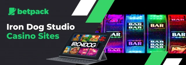 Iron Dog Studio Caasinos: An iPAD showing iron dog studio slots