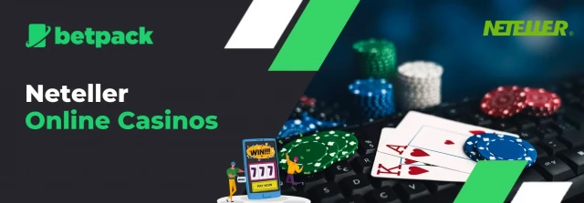Neteller online casinos with mobile casino app and Neteller logo.