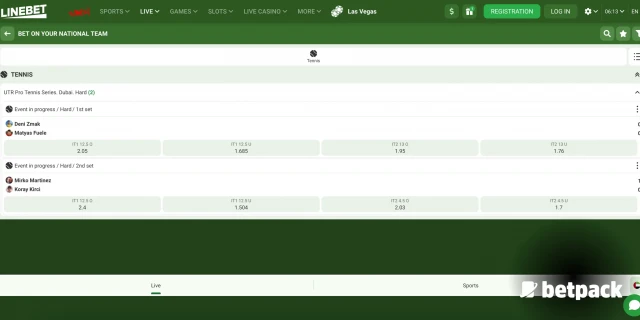 Live betting at Linebet.