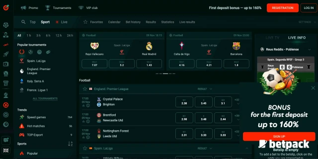 Sports betting options at Pinco.