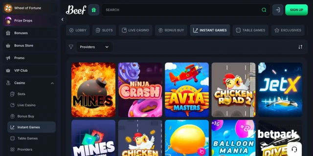 Beef Casino Games Overview