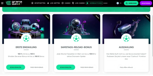 GranaWin Sport Bonus Übersicht