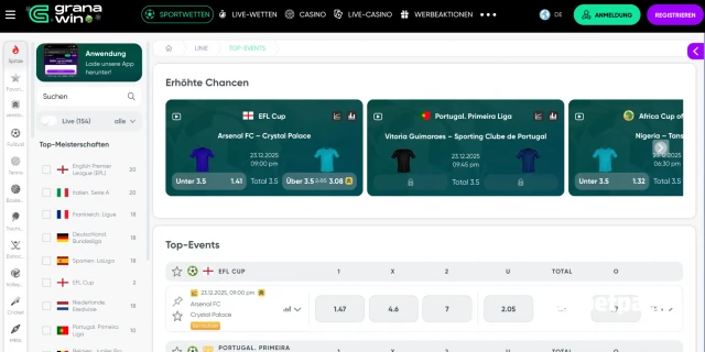 GranaWin Live Sport Übersicht