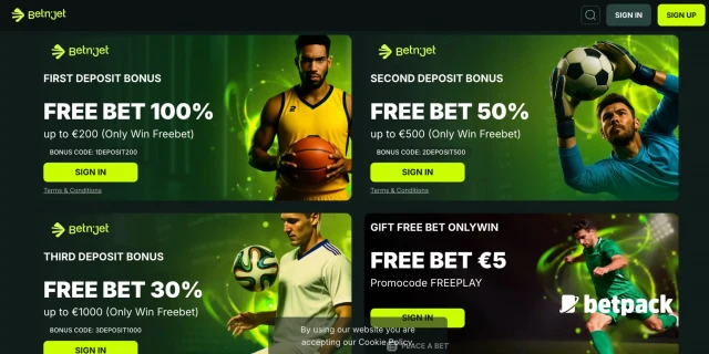 BetnJet Sport Bonuses Overview