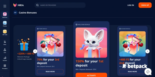 Nika Casino Bonus Overview