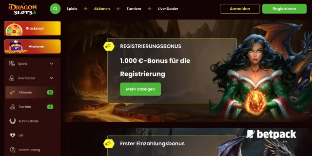 Dragonslots Casino Bonus Übersicht