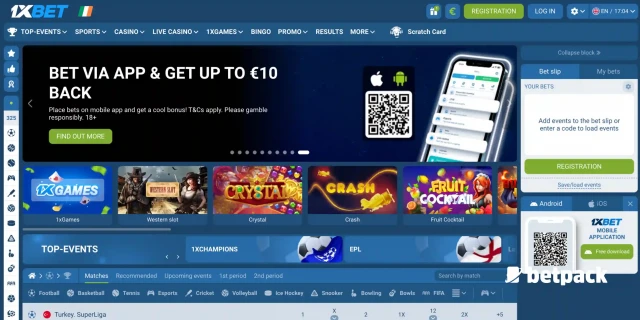 1xBet Ireland Casino Overview