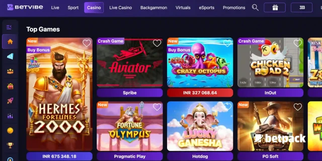 Betvibe Casino Games Overview