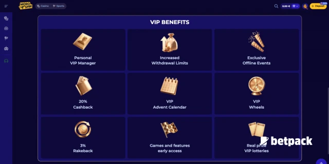 MoroSpin Casino VIP Club Overview