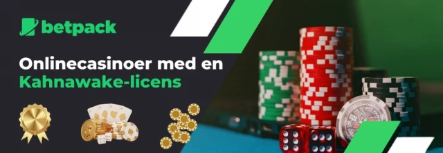 Banner for Kahnawake-licenserede casinoer med sikre spil og attraktive bonusser.