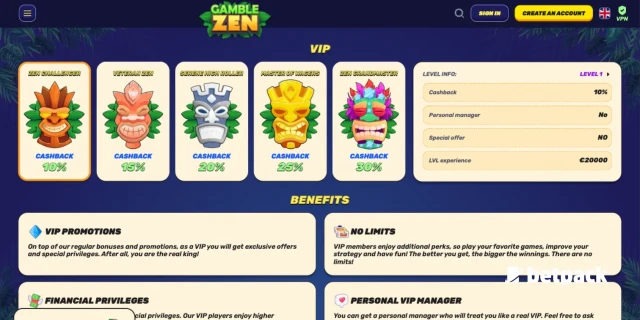 Gamblezen Casino VIP Overview