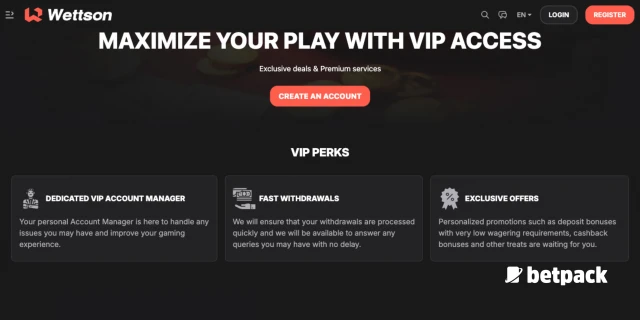 Wettson Casino VIP Club Overview