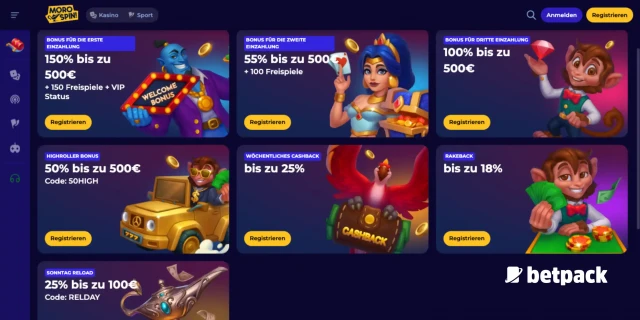 Morospin Casino Bonus Übersicht