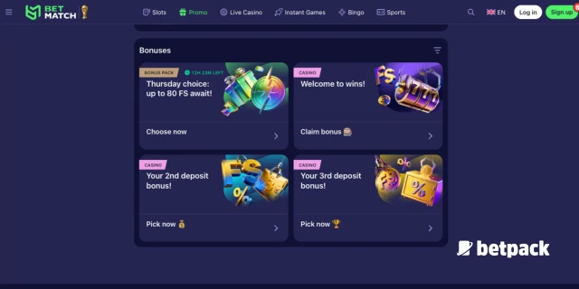 Betmatch Casino Bonus Overview