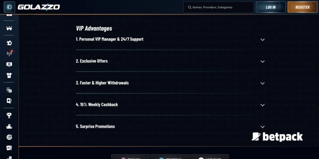Golazzo Casino VIP Overview