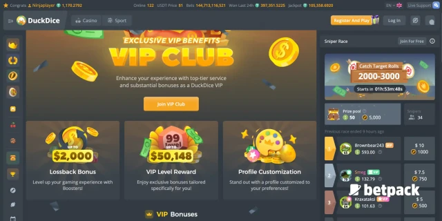 DuckDice Casino VIP Club Overview