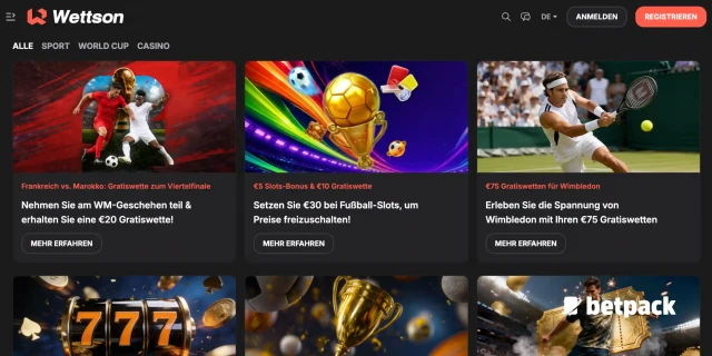 Wettson Casino Bonus Übersicht