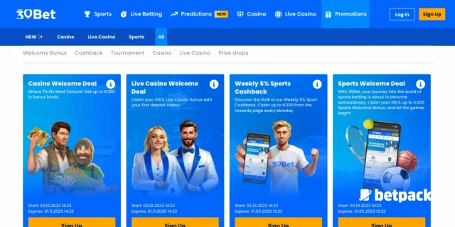 30Bet Casino Bonus Overview