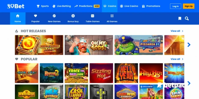 30Bet Casino Overview
