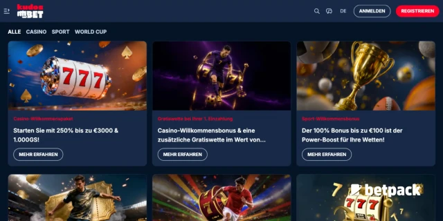 Kudosbet Casino Bonus Übersicht