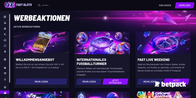 Fastslots Casino Bonus Übersicht