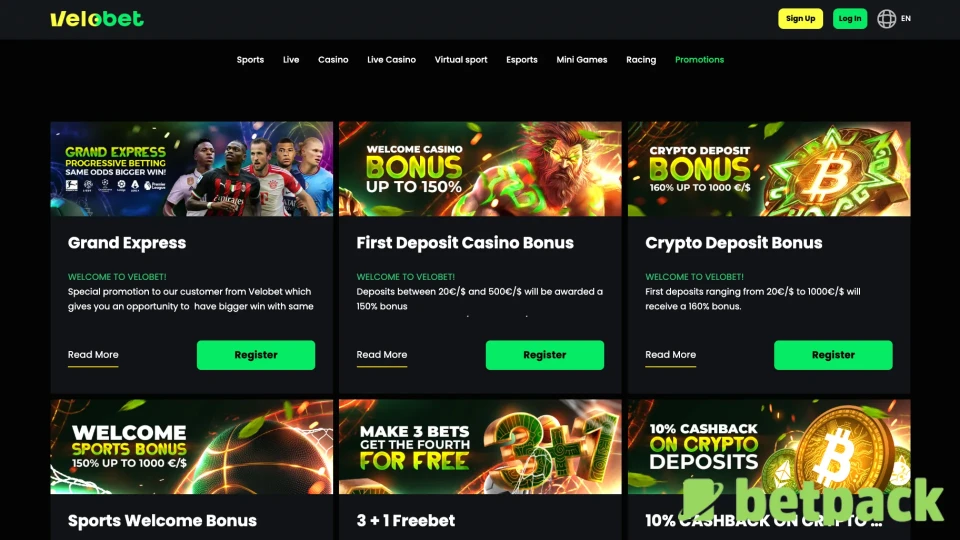 Velobet Bonus Offers