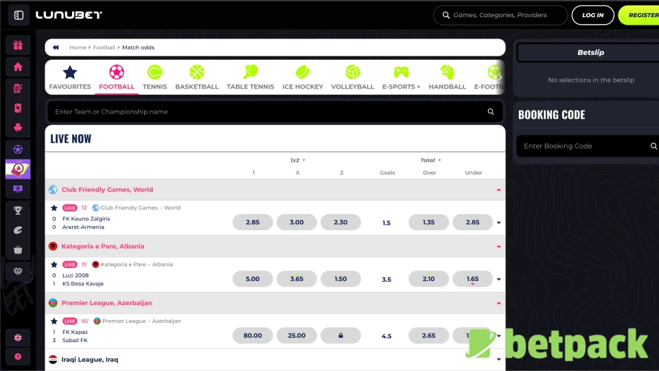 LunuBet Live Betting