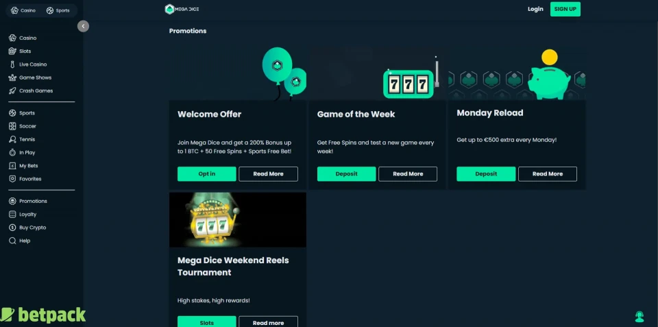 Mega Dice Bonus Offers