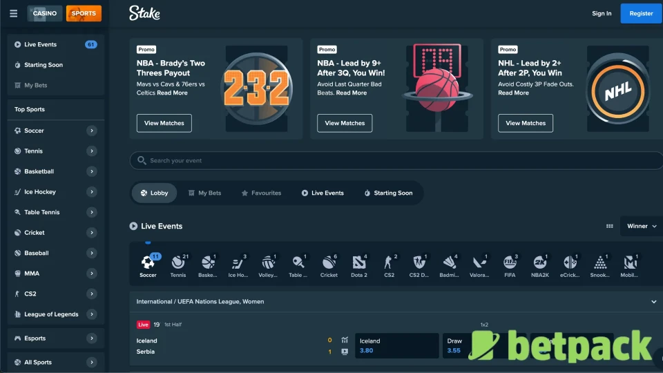 Stake.com Sports