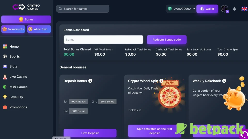 Crypto-Games.io Bonus Offers