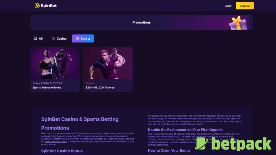 SpinBet Bonus Offers