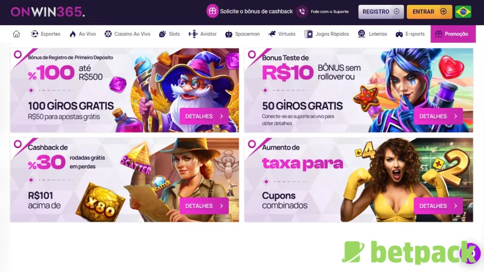 Ofertas de Bônus da Onwin365