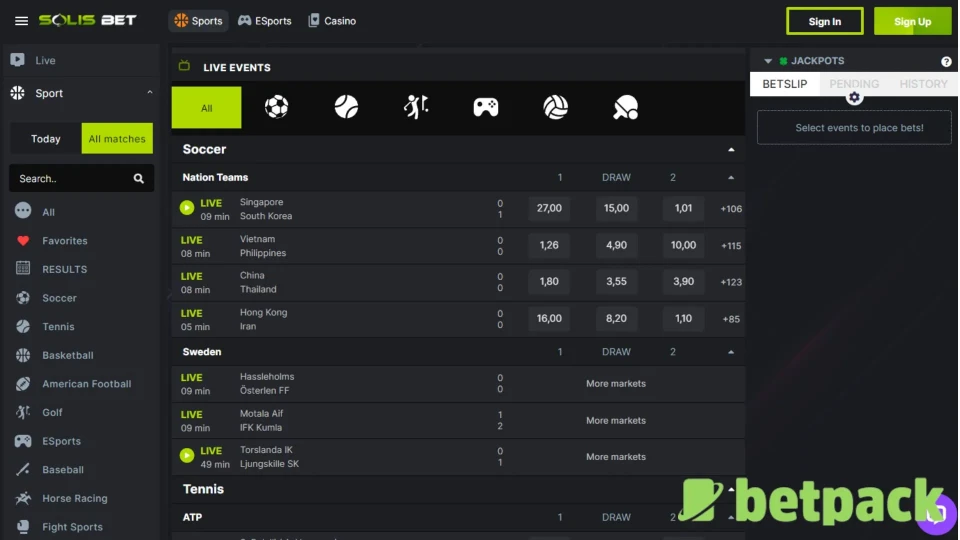 In-Play Betting & Live Betting