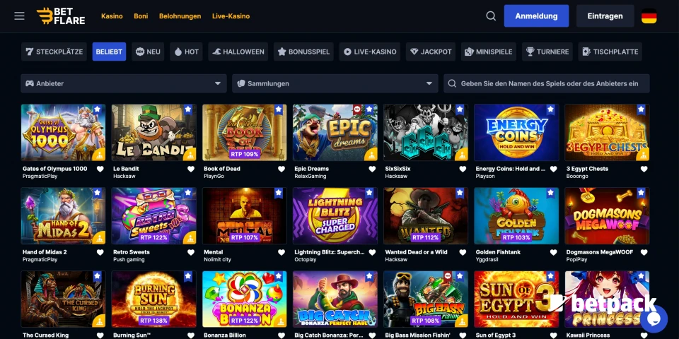 Betflare Casino Spielautomaten