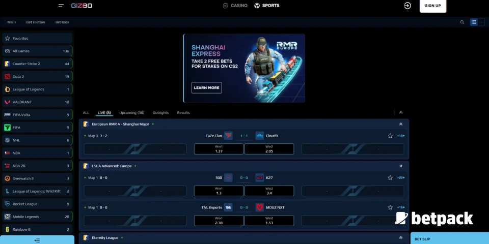 Gizbo Payment Methods