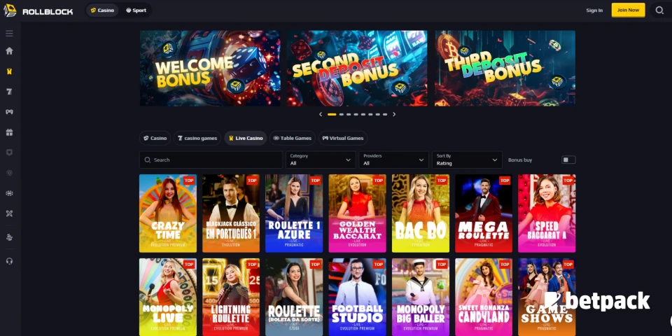 Rollblock Casino Games