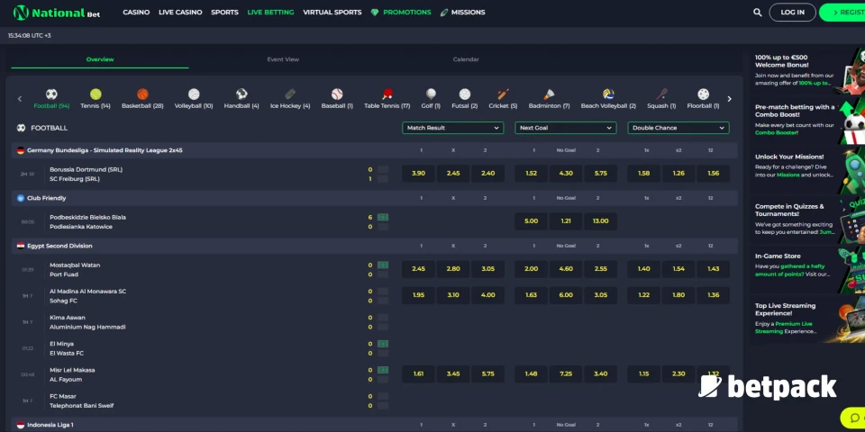 Nationalbet Payment Methods