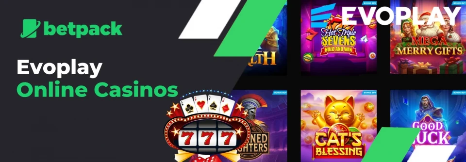 Evoplay casino games with slot and card icons