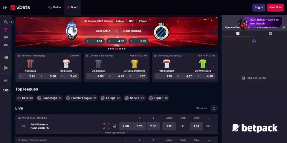 Ybets Sports and Outrights