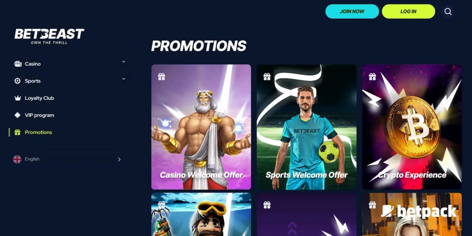 BetBeast bonuses page image in the background with the Betpack logo.