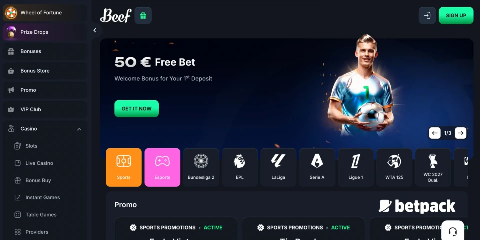 Beef Casino Sportsbook Overview