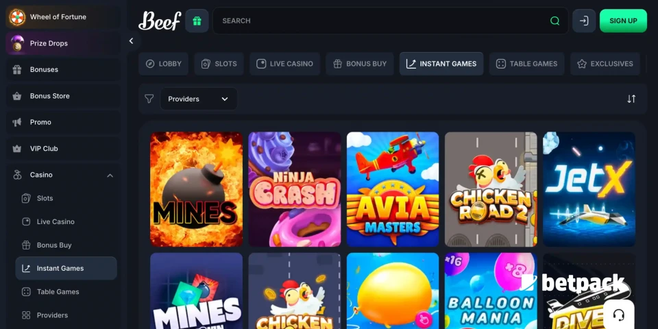 Beef Casino Games Overview