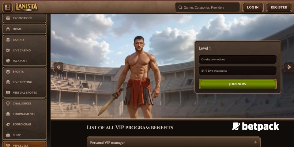 Lanista VIP Levels Overview